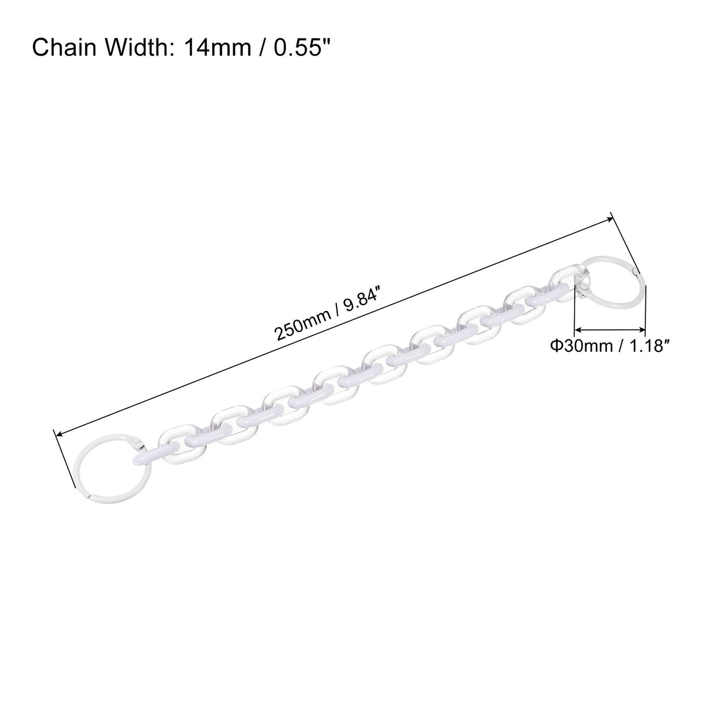 Harfington 2 Pack Schlüsselanhänger Acrylband mit Schlüsselringe 10 Zoll für Geldbörse weiß