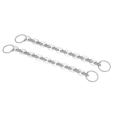 Harfington Keychain Wristlet 10 Inch with Binder Keyrings, 2 Pack Acrylic Strap Link for Pants Belt Loop Wallet Purse Handbag, Gray
