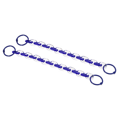 Harfington Keychain Wristlet 10 Inch with Binder Keyrings, 2 Pack Acrylic Strap Link for Pants Belt Loop Wallet Purse Handbag, Dark Blue