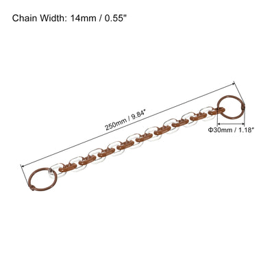 Harfington Keychain Wristlet 10 Inch with Binder Keyrings, Acrylic Strap Link for Pants Belt Loop Wallet Purse Handbag, Brown