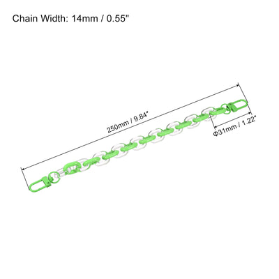 Harfington Schlüsselanhänger mit Verschluss Acryl Link 10 Zoll für Hose Gürtelschlaufe Grün