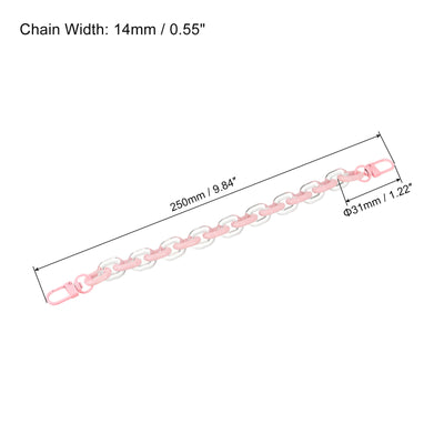 Harfington Schlüsselanhänger Keychain mit Verschluss Acryl 10 Zoll für Geldbeutel Rosa