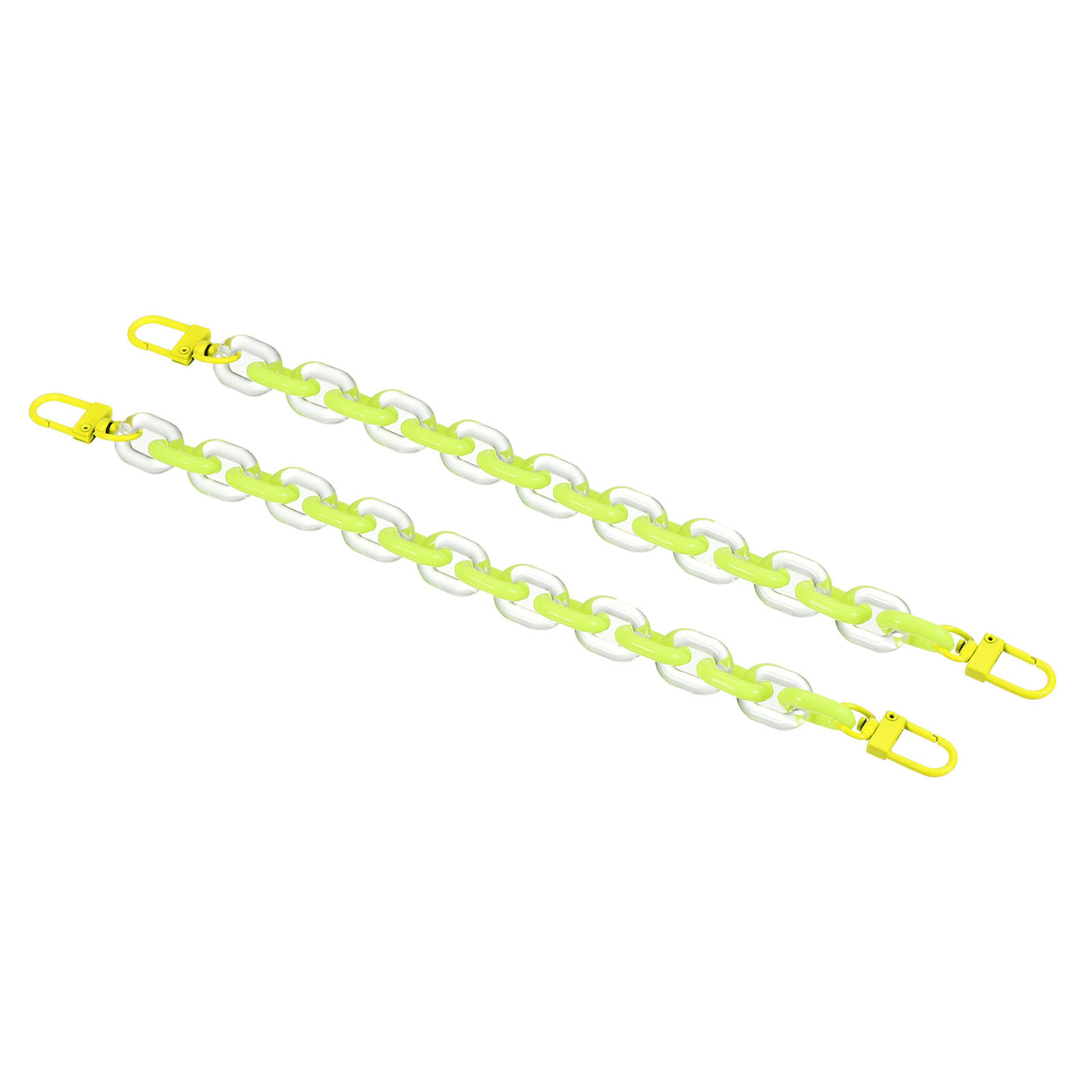 Harfington Keychain Wristlet 10 Inch with Clasps, 2 Pack Acrylic Strap Link Clip for Pants Belt Loop Purse Handbag Charm, Yellow