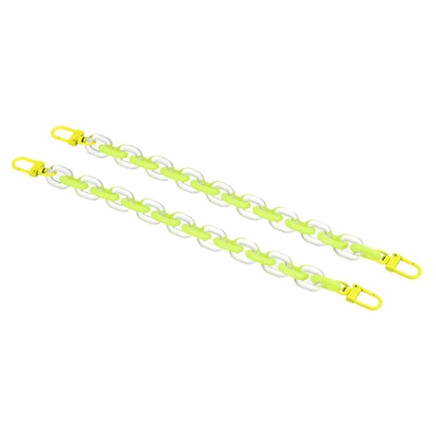 Harfington Keychain Wristlet 10 Inch with Clasps, 2 Pack Acrylic Strap Link Clip for Pants Belt Loop Purse Handbag Charm, Yellow