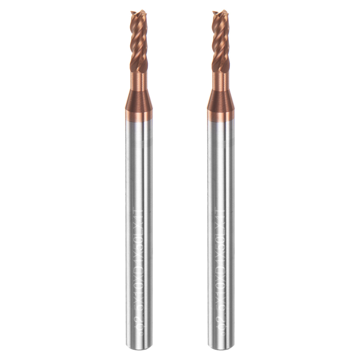 Harfington 2.5mm x 10mm x 4mm x 50mm AlTiSin Coated Carbide 4 Flute Square End Mill 2pcs