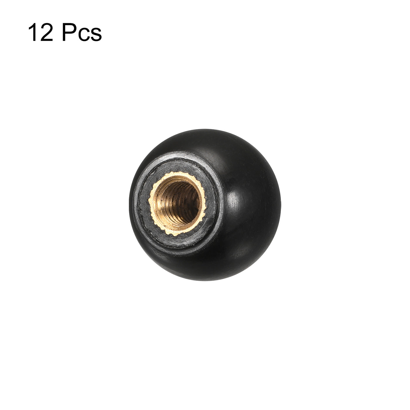 uxcell Uxcell 12Pcs Threaded Ball Knobs, M5 Female Thread Thermoset Round Ball Handles, Black