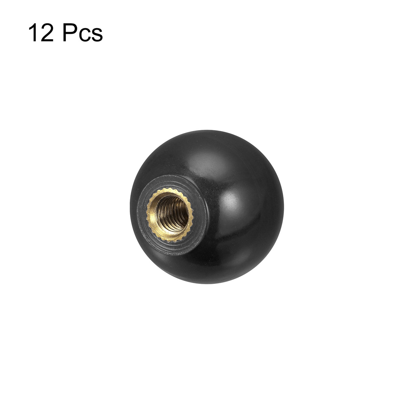 uxcell Uxcell 12Pcs Threaded Ball Knobs, M5 Female Thread Thermoset Round Ball Handles, Black