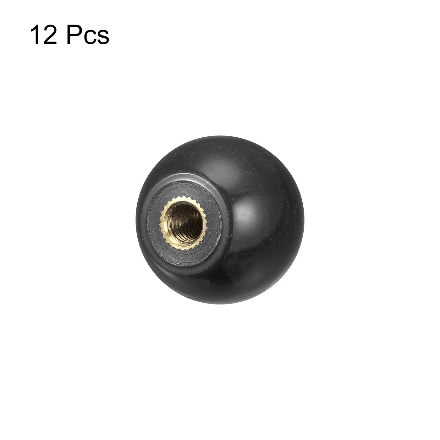 uxcell Uxcell 12Pcs Threaded Ball Knobs, M5 Female Thread Thermoset Round Ball Handles, Black