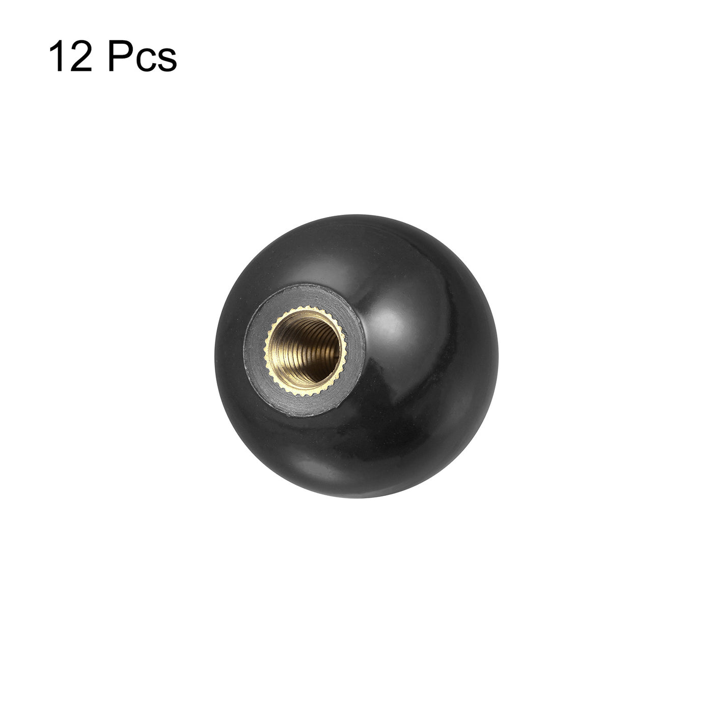 uxcell Uxcell 12Pcs Threaded Ball Knobs, M5 Female Thread Thermoset Round Ball Handles, Black