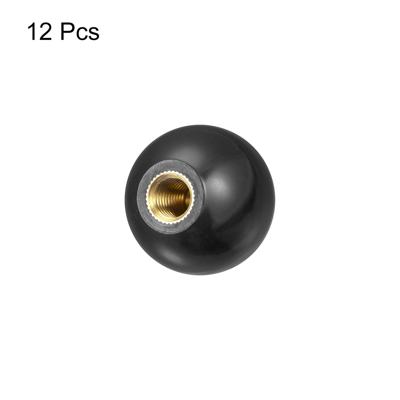 uxcell Uxcell 12Pcs Threaded Ball Knobs, M5 Female Thread Thermoset Round Ball Handles, Black