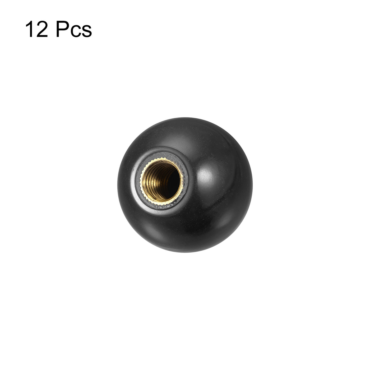 uxcell Uxcell 12Pcs Threaded Ball Knobs, M5 Female Thread Thermoset Round Ball Handles, Black