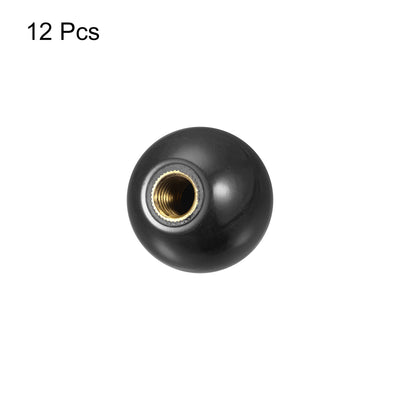 Harfington Uxcell 12Pcs Threaded Ball Knobs, M5 Female Thread Thermoset Round Ball Handles, Black