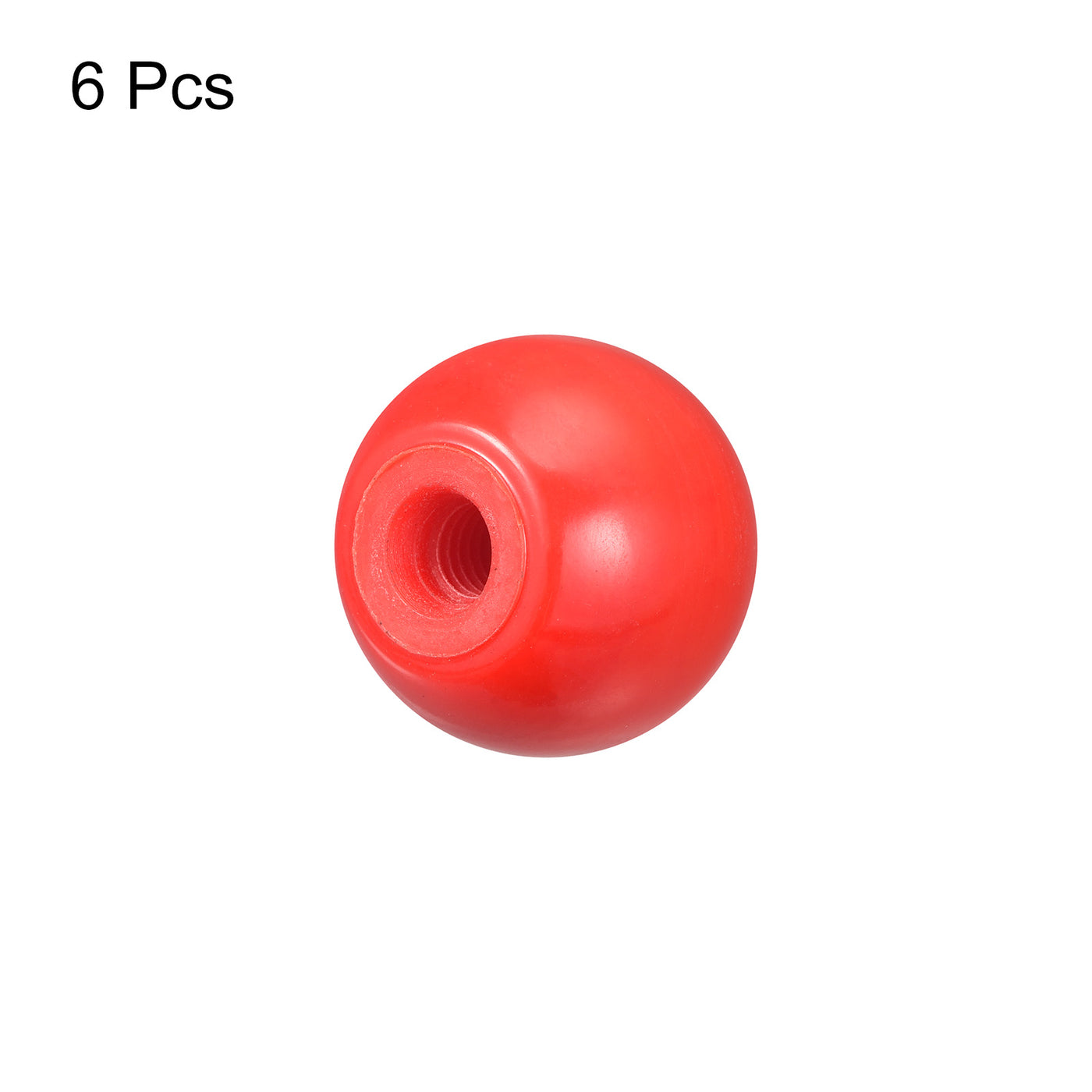 uxcell Uxcell 6Pcs Threaded Ball Knob, 0.98'' Dia M6 Female Thread Thermoset Ball Handles, Red