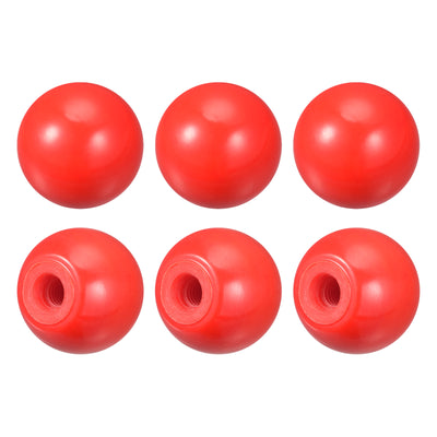 Harfington Uxcell 6Pcs Threaded Ball Knob, 0.98'' Dia M6 Female Thread Thermoset Ball Handles, Red