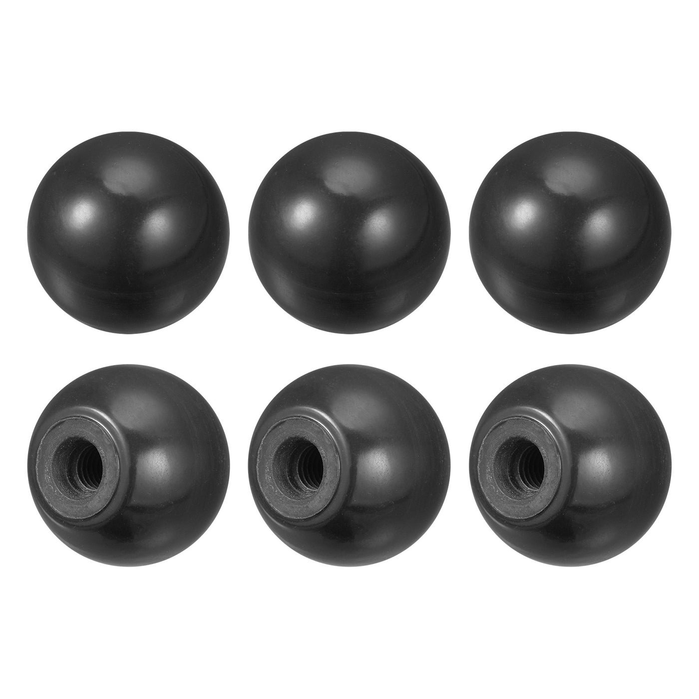 uxcell Uxcell 6Pcs Threaded Ball Knob, 0.98'' Dia M6 Female Thread Thermoset Ball Handles, Red