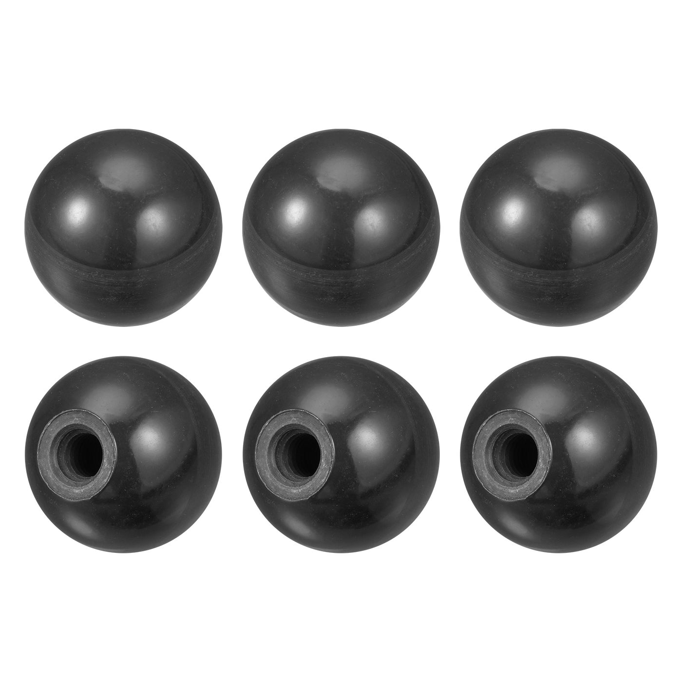 uxcell Uxcell 6Pcs Threaded Ball Knob, 0.98'' Dia M6 Female Thread Thermoset Ball Handles, Red