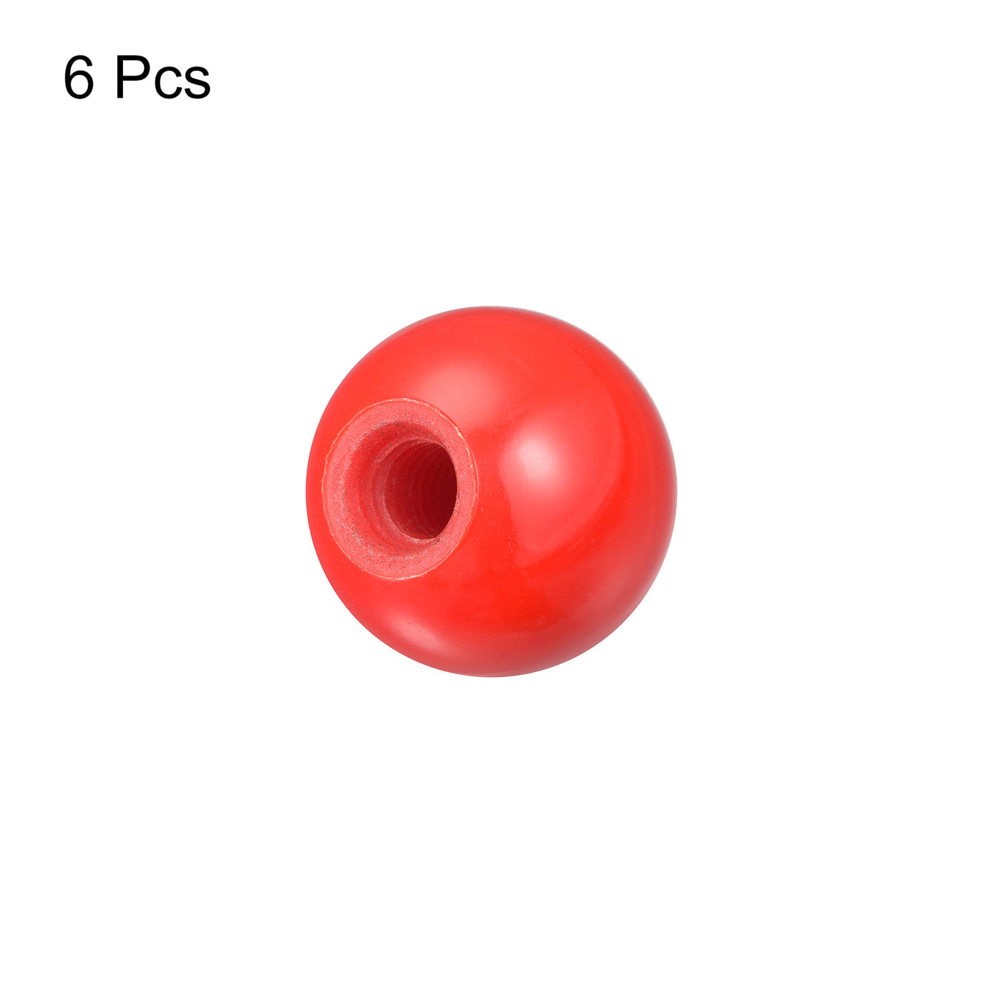 uxcell Uxcell 6Pcs Threaded Ball Knob, 0.98'' Dia M6 Female Thread Thermoset Ball Handles, Red