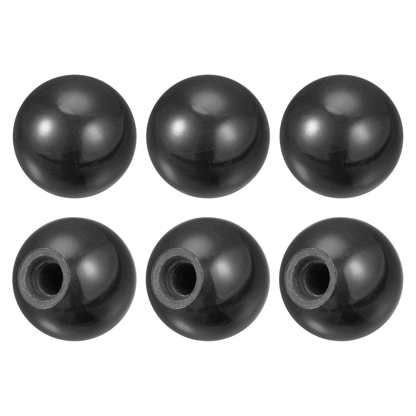 uxcell Uxcell 6Pcs Threaded Ball Knob, 0.98'' Dia M6 Female Thread Thermoset Ball Handles, Red