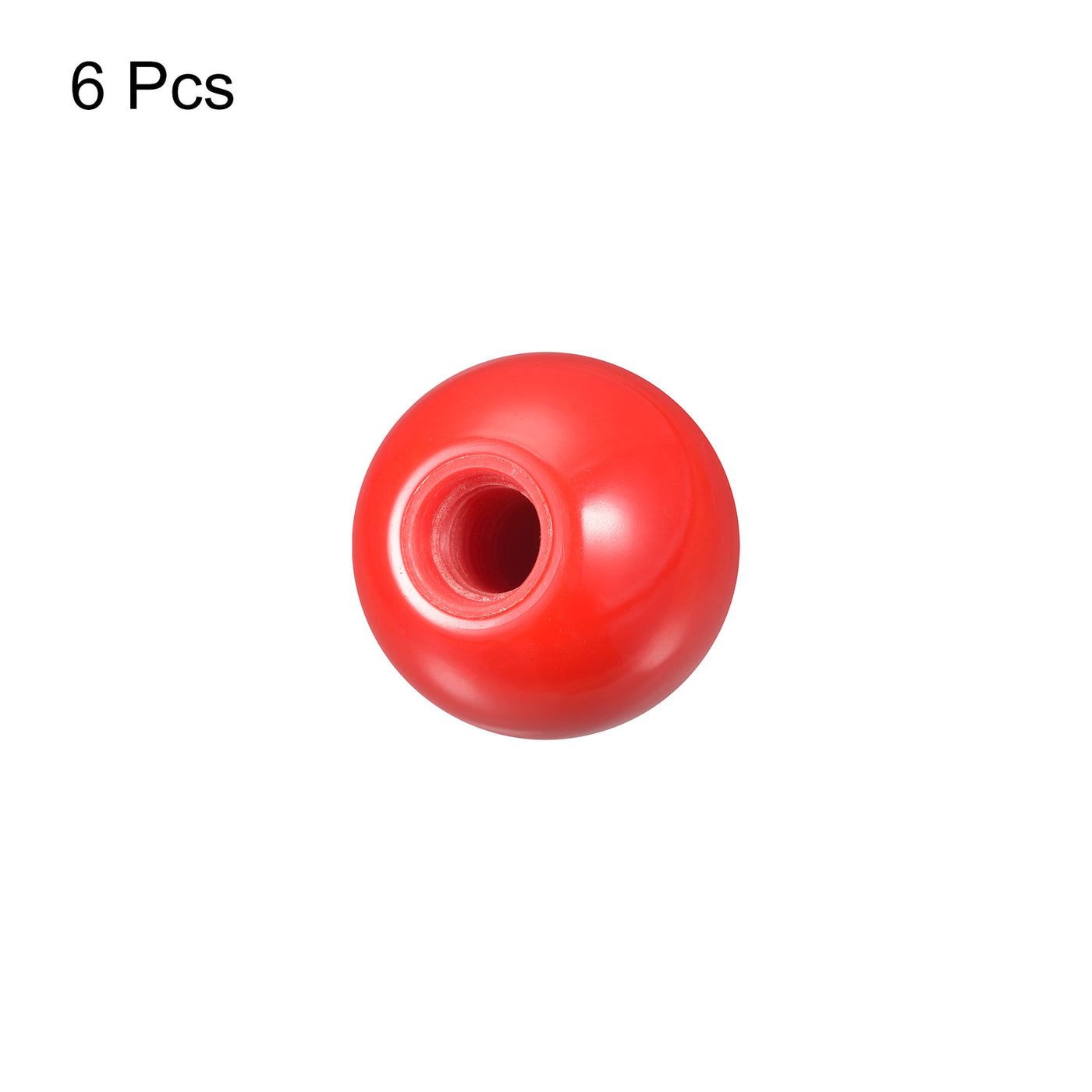 uxcell Uxcell 6Pcs Threaded Ball Knob, 0.98'' Dia M6 Female Thread Thermoset Ball Handles, Red