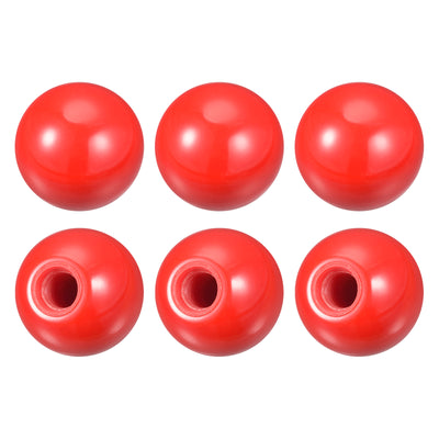 Harfington Uxcell 6Pcs Threaded Ball Knob, 0.98'' Dia M6 Female Thread Thermoset Ball Handles, Red