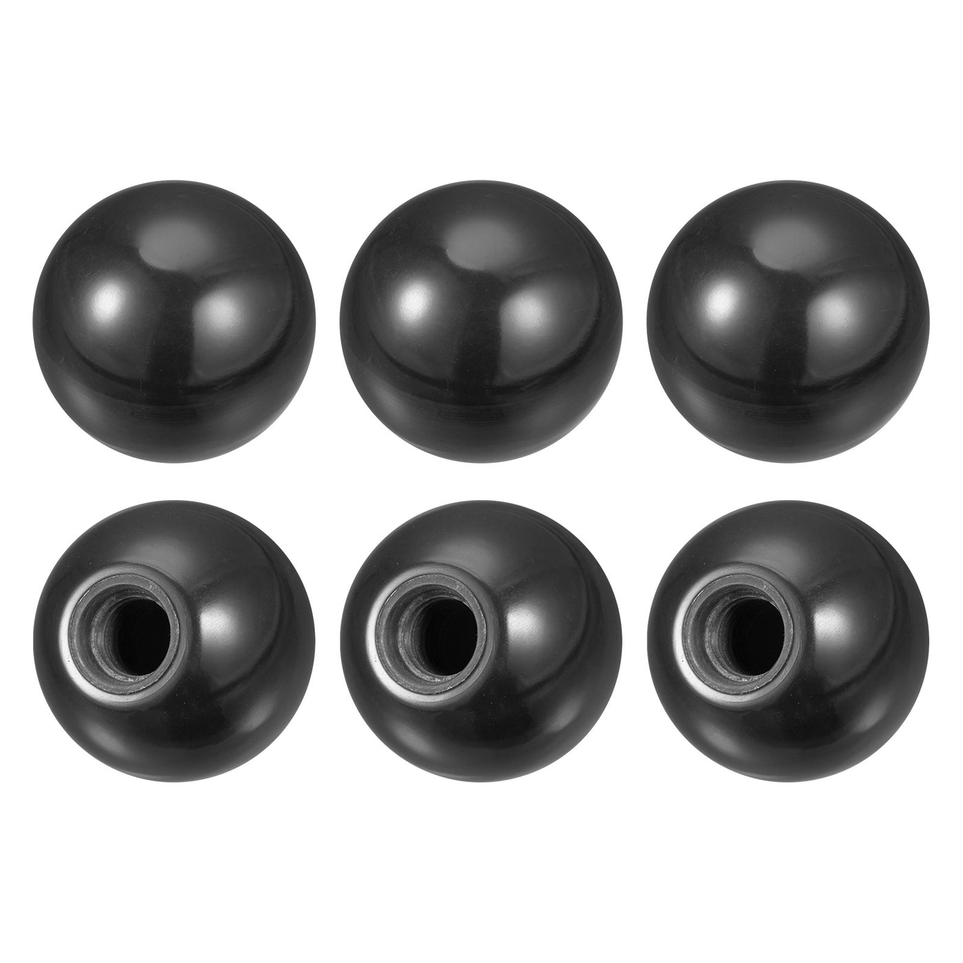 uxcell Uxcell 6Pcs Threaded Ball Knob, 0.98'' Dia M6 Female Thread Thermoset Ball Handles, Red