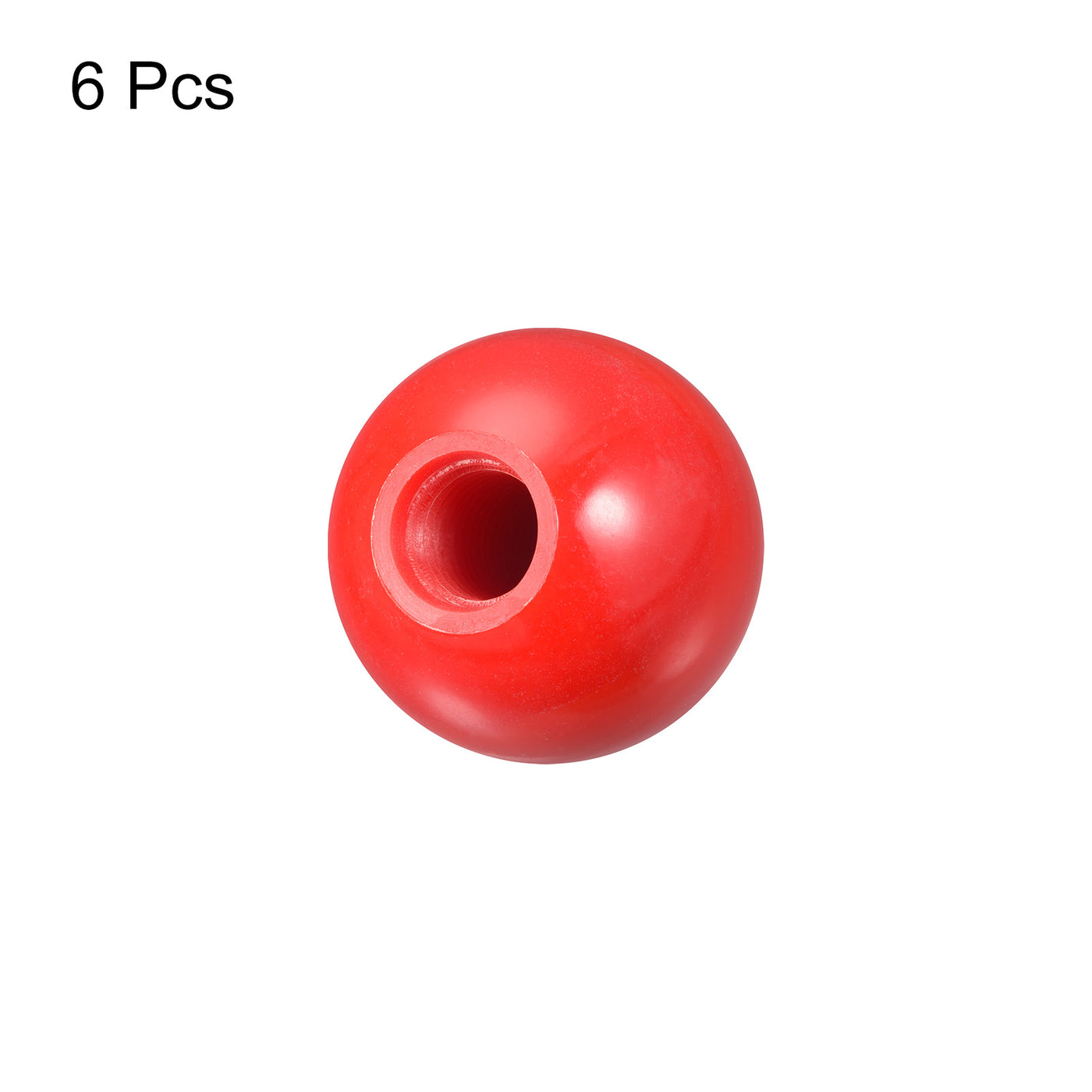 uxcell Uxcell 6Pcs Threaded Ball Knob, 0.98'' Dia M6 Female Thread Thermoset Ball Handles, Red