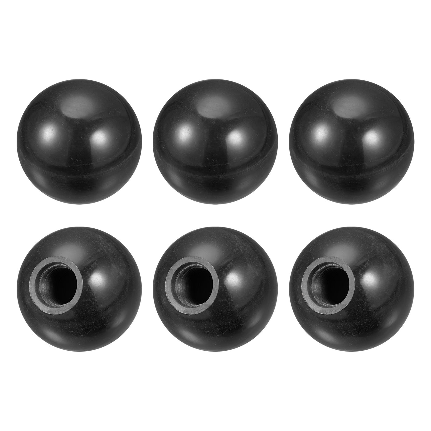 uxcell Uxcell 6Pcs Threaded Ball Knob, 0.98'' Dia M6 Female Thread Thermoset Ball Handles, Red