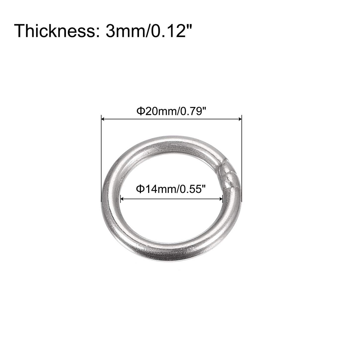 uxcell Uxcell 304 Stainless Steel O Rings, Multi-Purpose Metal Welded O-rings Round Rings