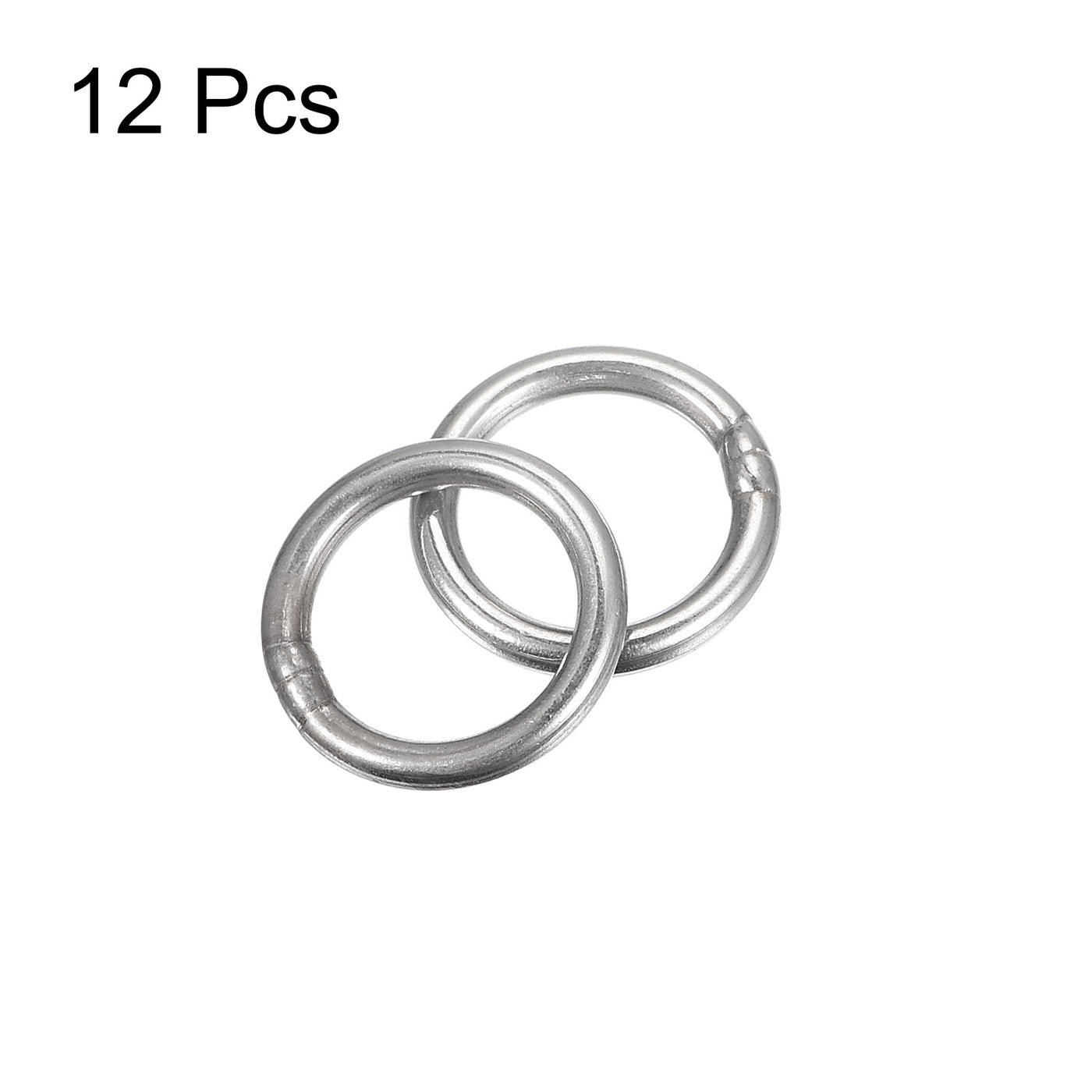 uxcell Uxcell 304 Stainless Steel O Rings, Multi-Purpose Metal Welded O-rings Round Rings