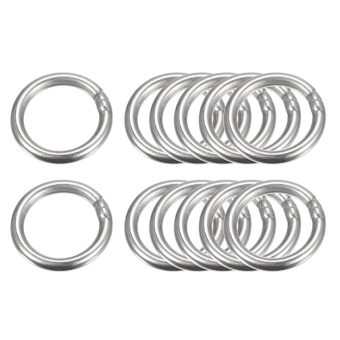 uxcell Uxcell 304 Stainless Steel O Rings, Multi-Purpose Metal Welded O-rings Round Rings