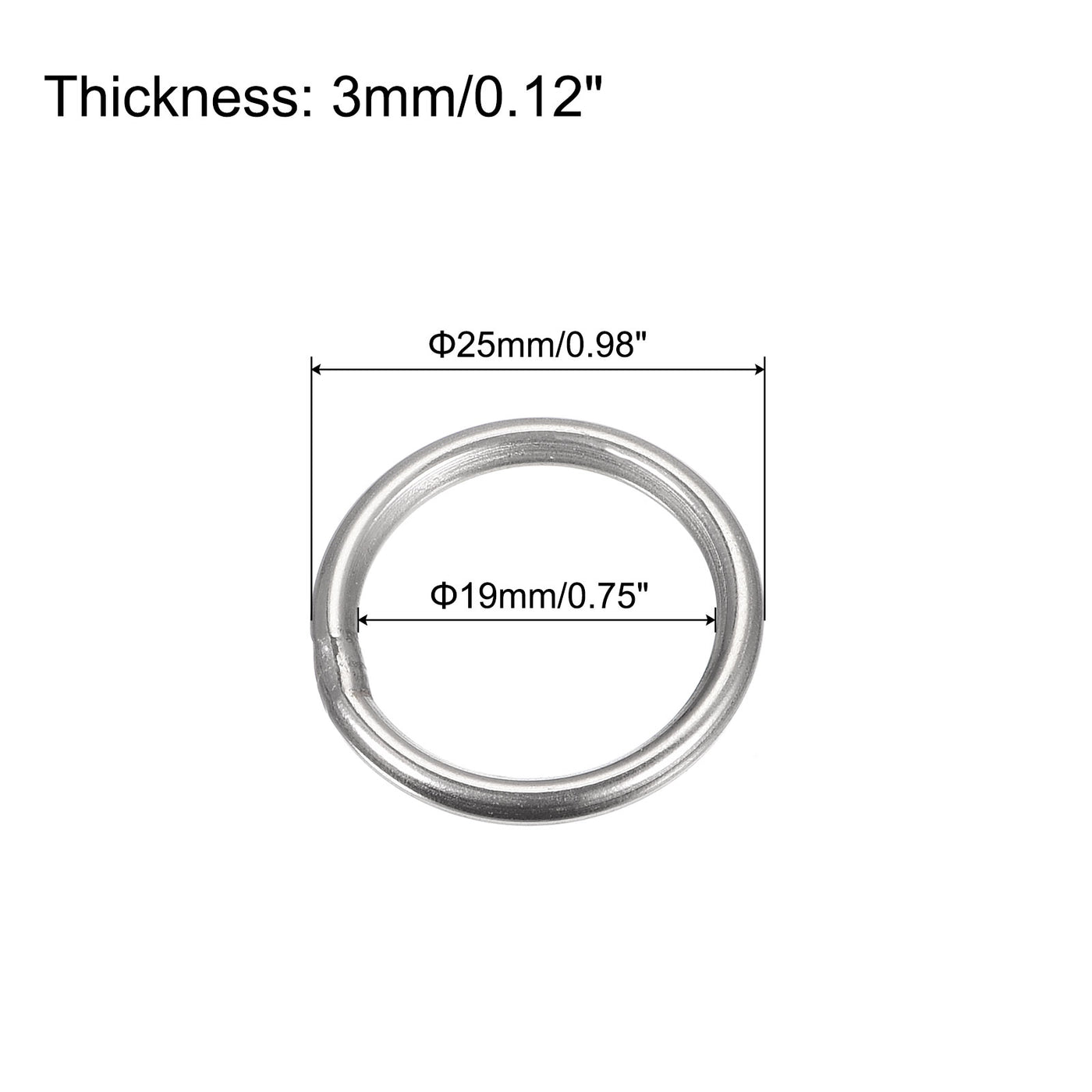 uxcell Uxcell 304 Stainless Steel O Rings, Multi-Purpose Metal Welded O-rings Round Rings