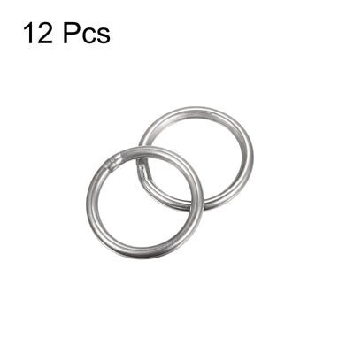 Harfington Uxcell 304 Stainless Steel O Rings, Multi-Purpose Metal Welded O-rings Round Rings