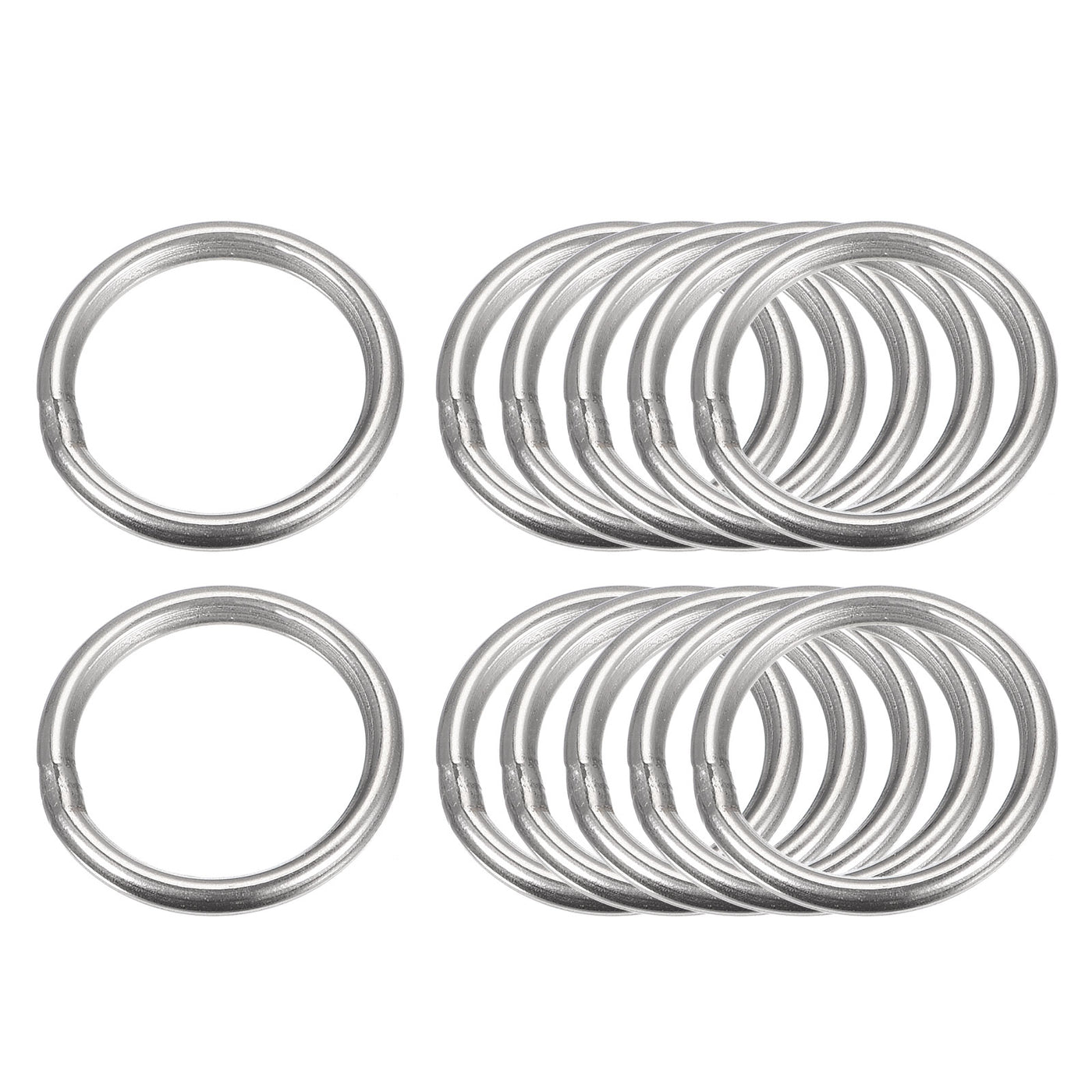 uxcell Uxcell 304 Stainless Steel O Rings, Multi-Purpose Metal Welded O-rings Round Rings