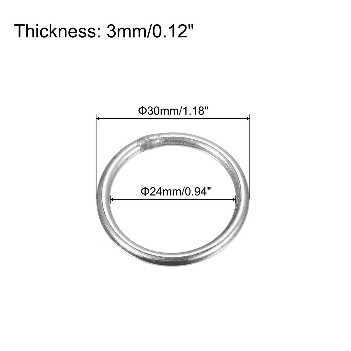 uxcell Uxcell 304 Stainless Steel O Rings, Multi-Purpose Metal Welded O-rings Round Rings