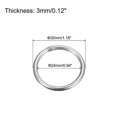 Harfington Uxcell 304 Stainless Steel O Rings, Multi-Purpose Metal Welded O-rings Round Rings