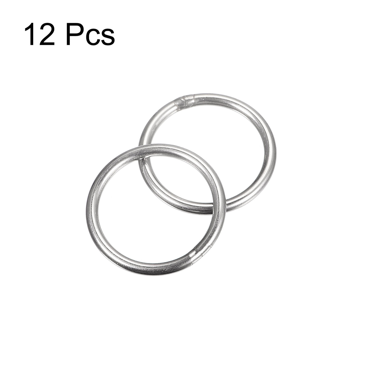 uxcell Uxcell 304 Stainless Steel O Rings, Multi-Purpose Metal Welded O-rings Round Rings