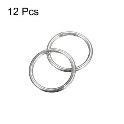 Harfington Uxcell 304 Stainless Steel O Rings, Multi-Purpose Metal Welded O-rings Round Rings