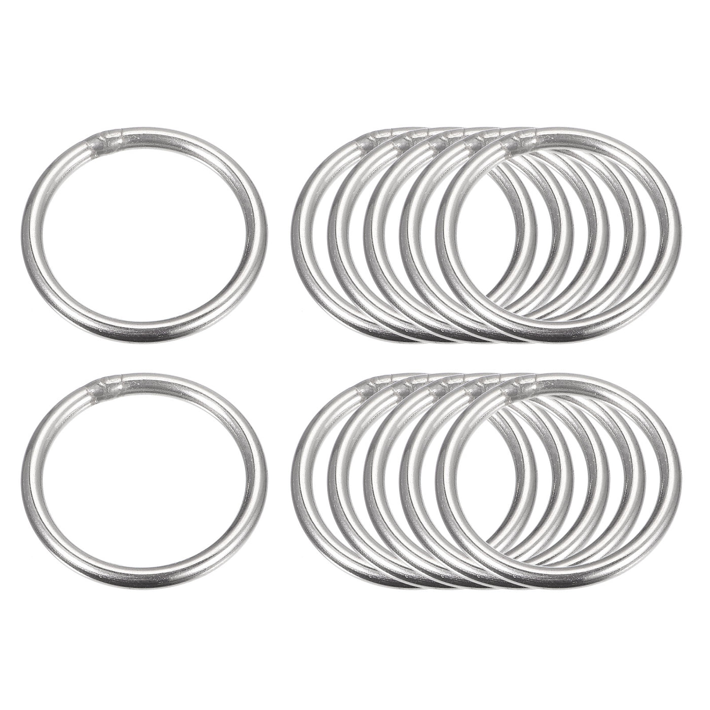 uxcell Uxcell 304 Stainless Steel O Rings, Multi-Purpose Metal Welded O-rings Round Rings