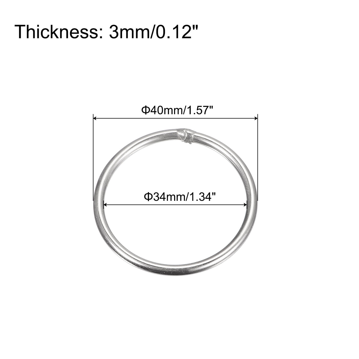 uxcell Uxcell 304 Stainless Steel O Rings, Multi-Purpose Metal Welded O-rings Round Rings