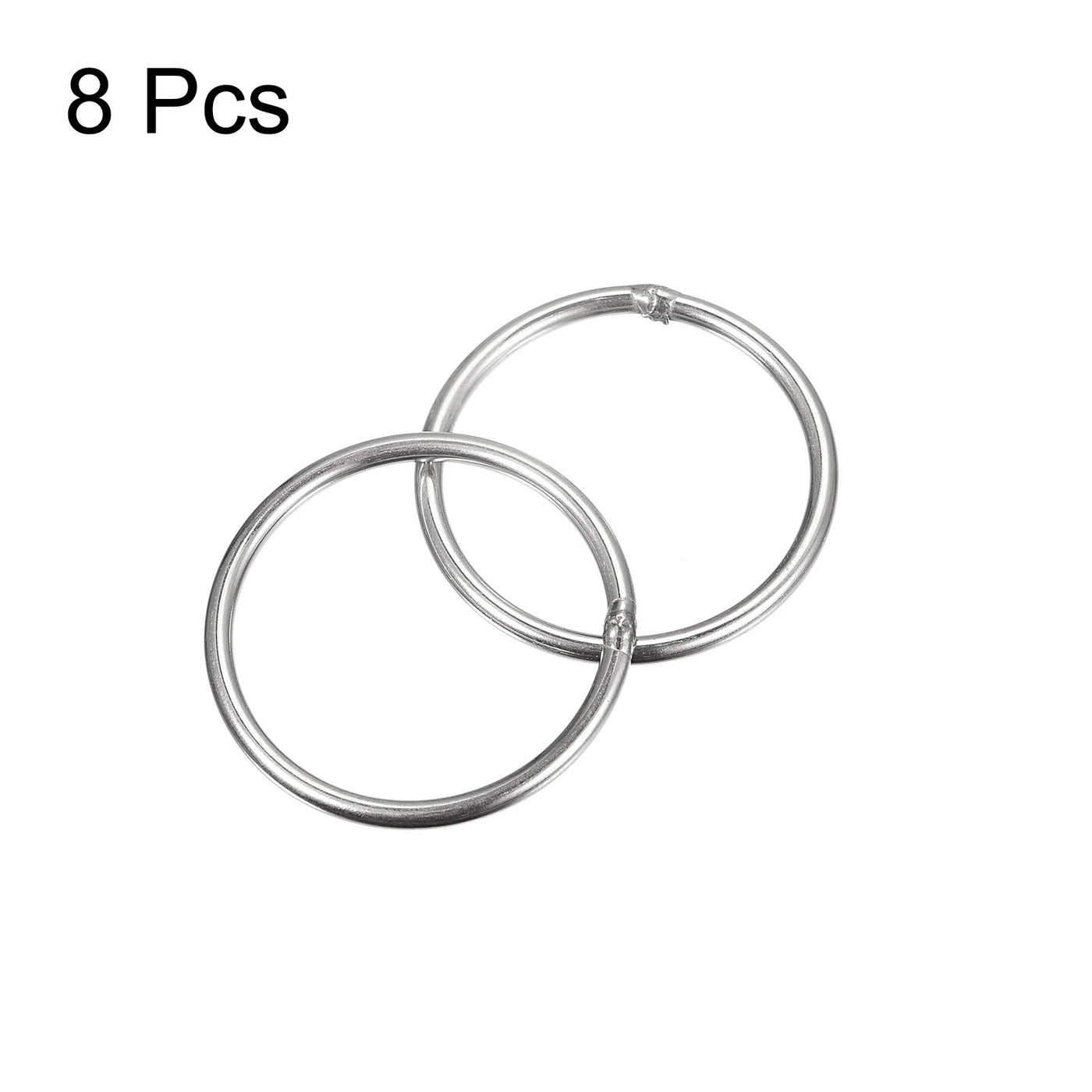 uxcell Uxcell 304 Stainless Steel O Rings, Multi-Purpose Metal Welded O-rings Round Rings