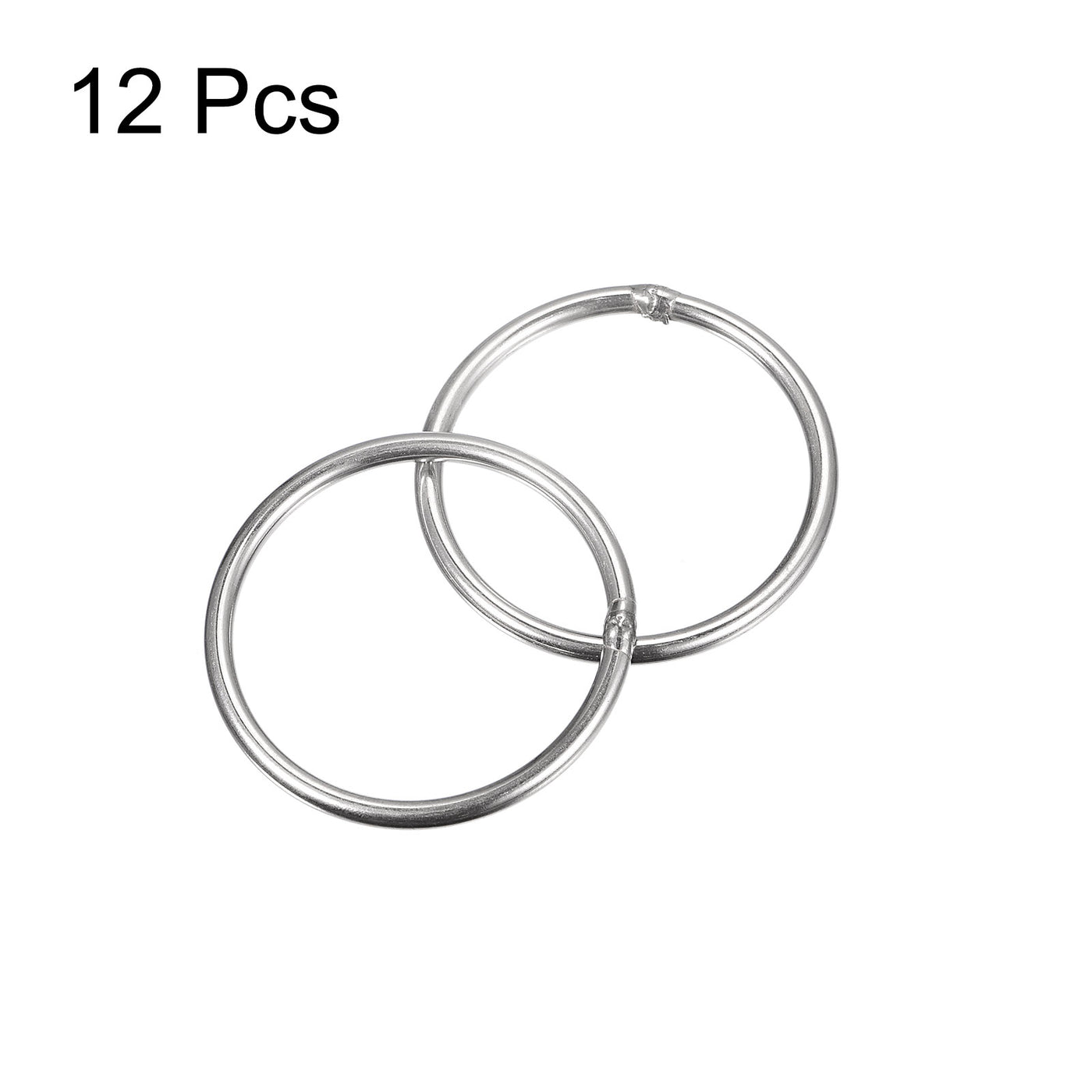 uxcell Uxcell 304 Stainless Steel O Rings, Multi-Purpose Metal Welded O-rings Round Rings