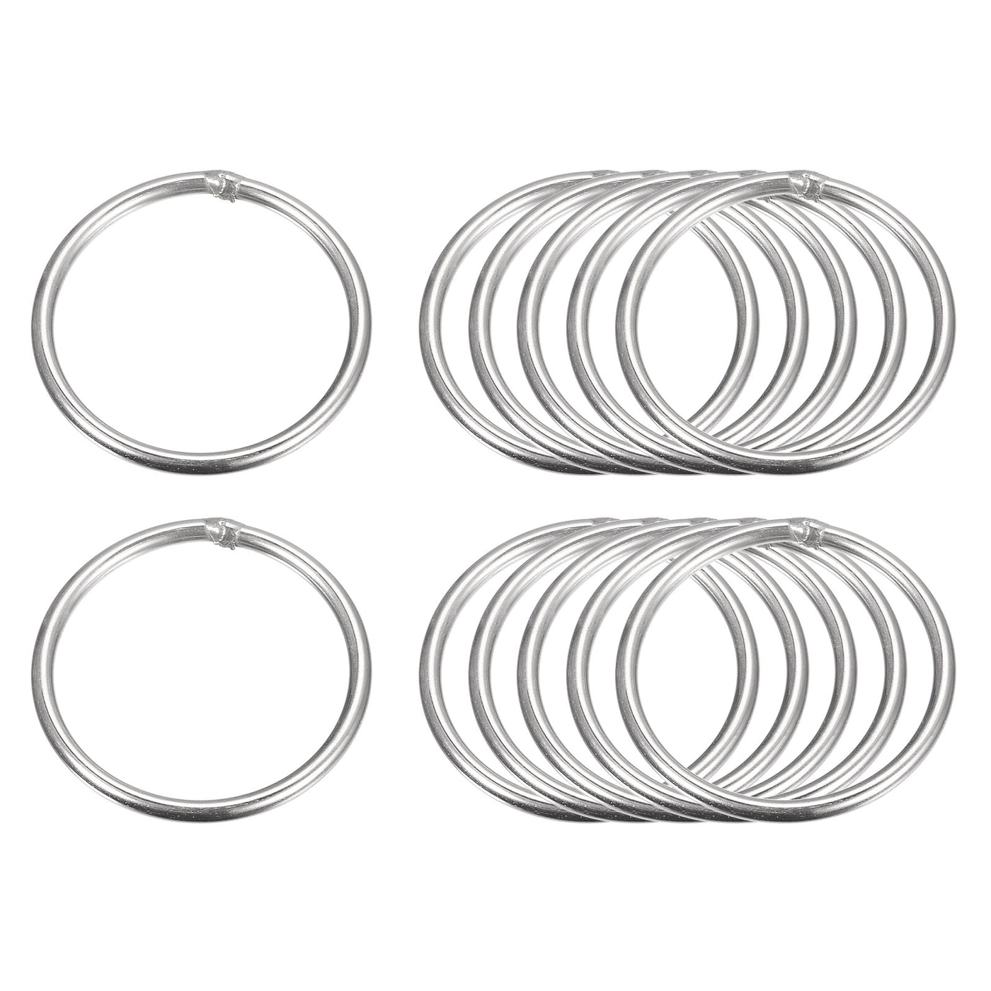 uxcell Uxcell 304 Stainless Steel O Rings, Multi-Purpose Metal Welded O-rings Round Rings