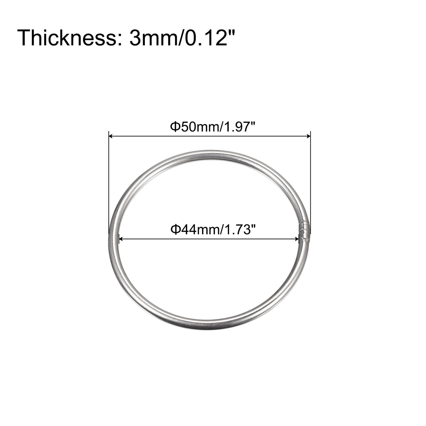 uxcell Uxcell 304 Stainless Steel O Rings, Multi-Purpose Metal Welded O-rings Round Rings