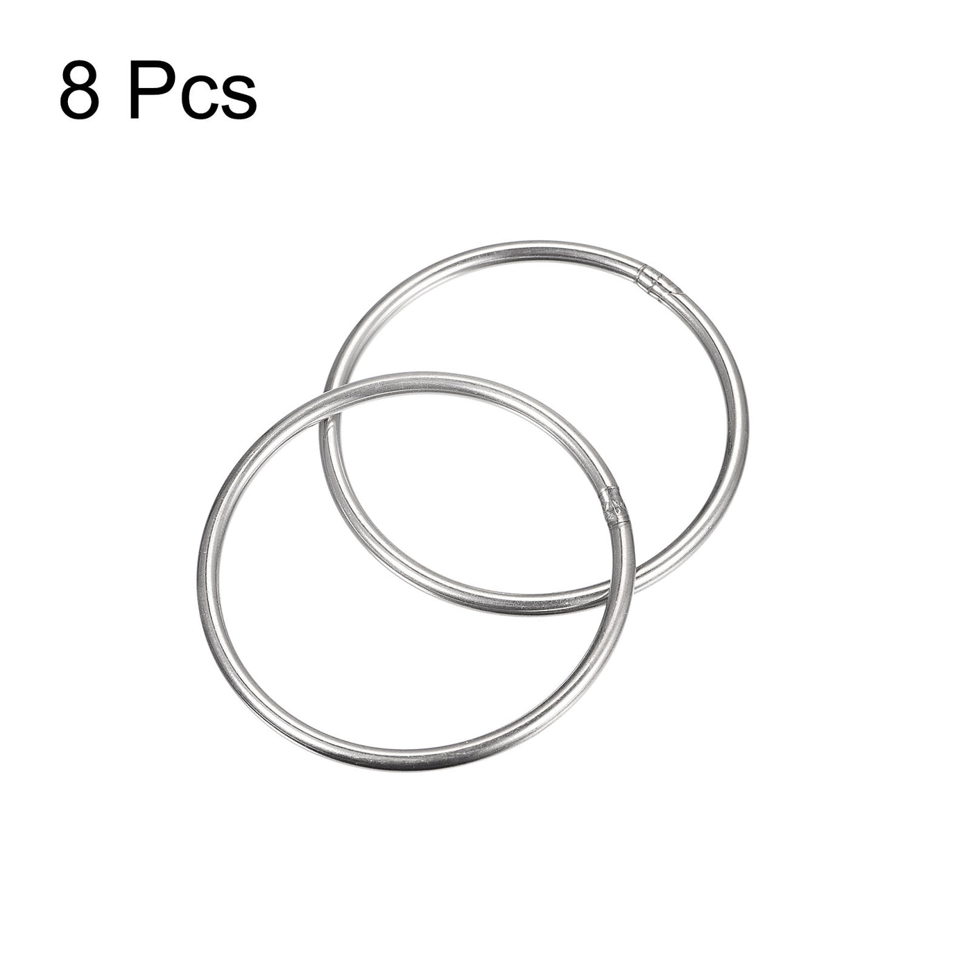 uxcell Uxcell 304 Stainless Steel O Rings, Multi-Purpose Metal Welded O-rings Round Rings