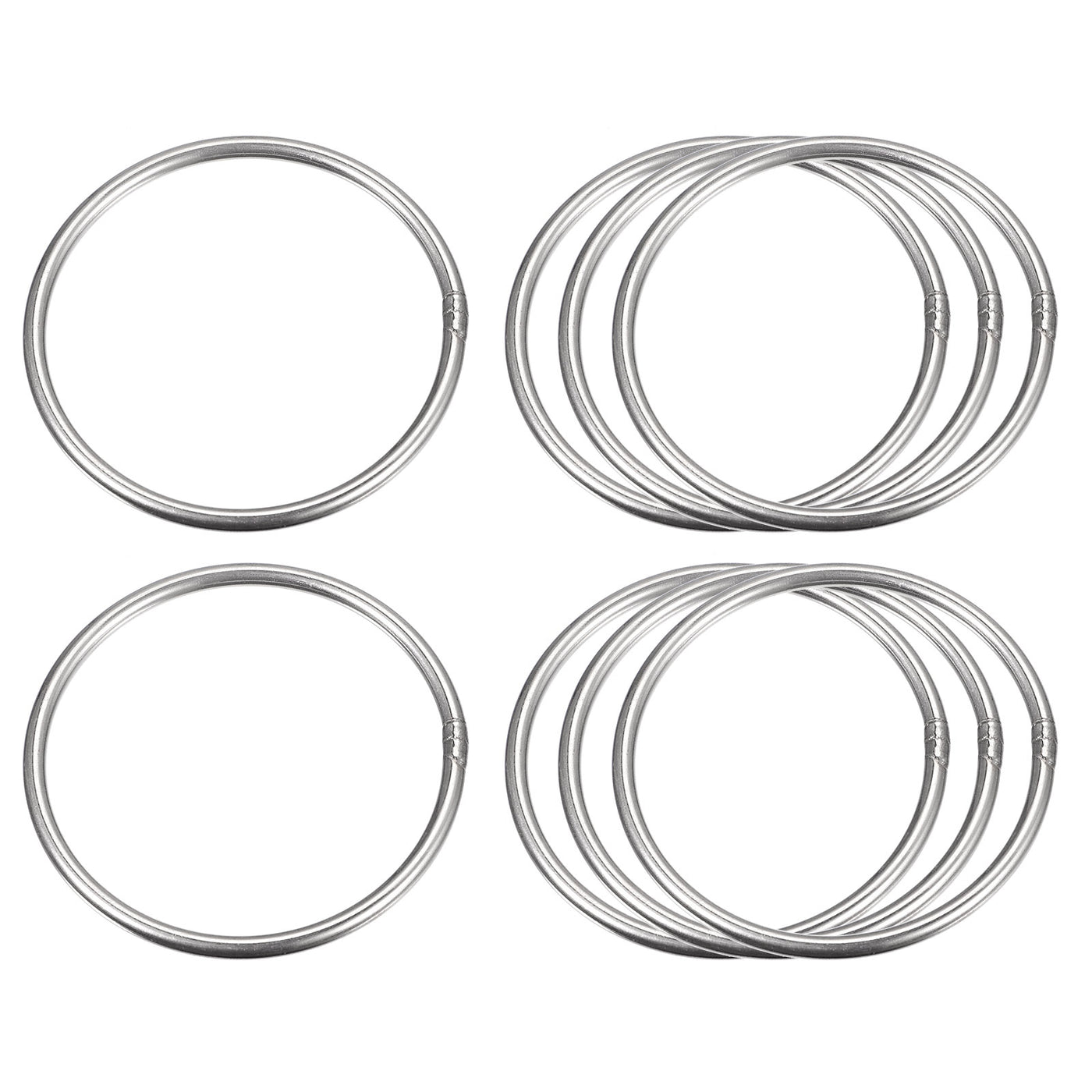 uxcell Uxcell 304 Stainless Steel O Rings, Multi-Purpose Metal Welded O-rings Round Rings