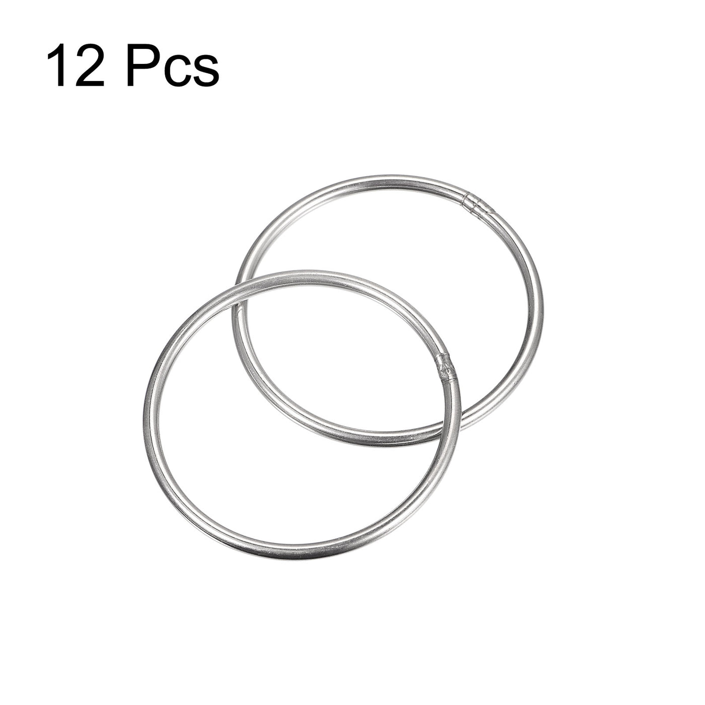 uxcell Uxcell 304 Stainless Steel O Rings, Multi-Purpose Metal Welded O-rings Round Rings