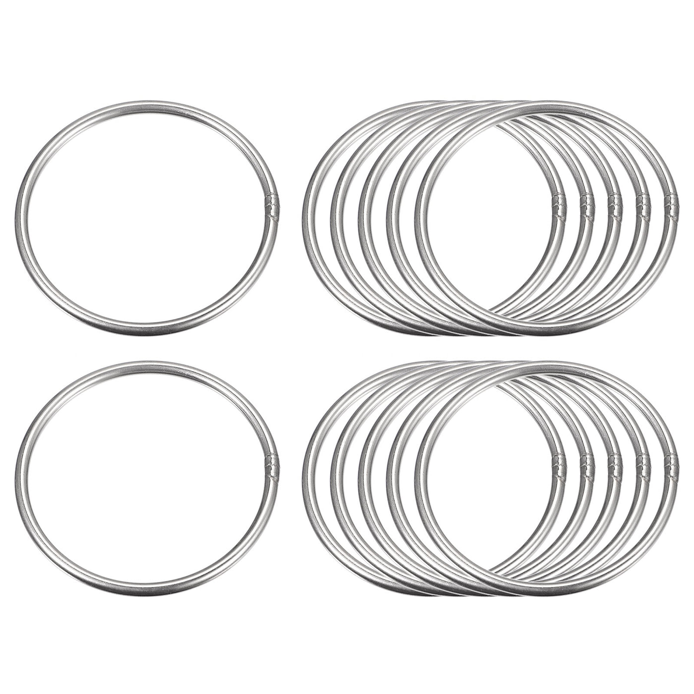 uxcell Uxcell 304 Stainless Steel O Rings, Multi-Purpose Metal Welded O-rings Round Rings