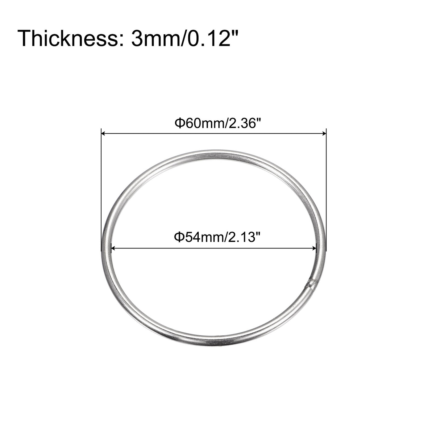 uxcell Uxcell 304 Stainless Steel O Rings, Multi-Purpose Metal Welded O-rings Round Rings