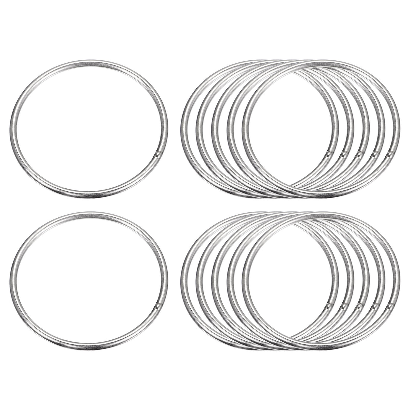 uxcell Uxcell 304 Stainless Steel O Rings, Multi-Purpose Metal Welded O-rings Round Rings