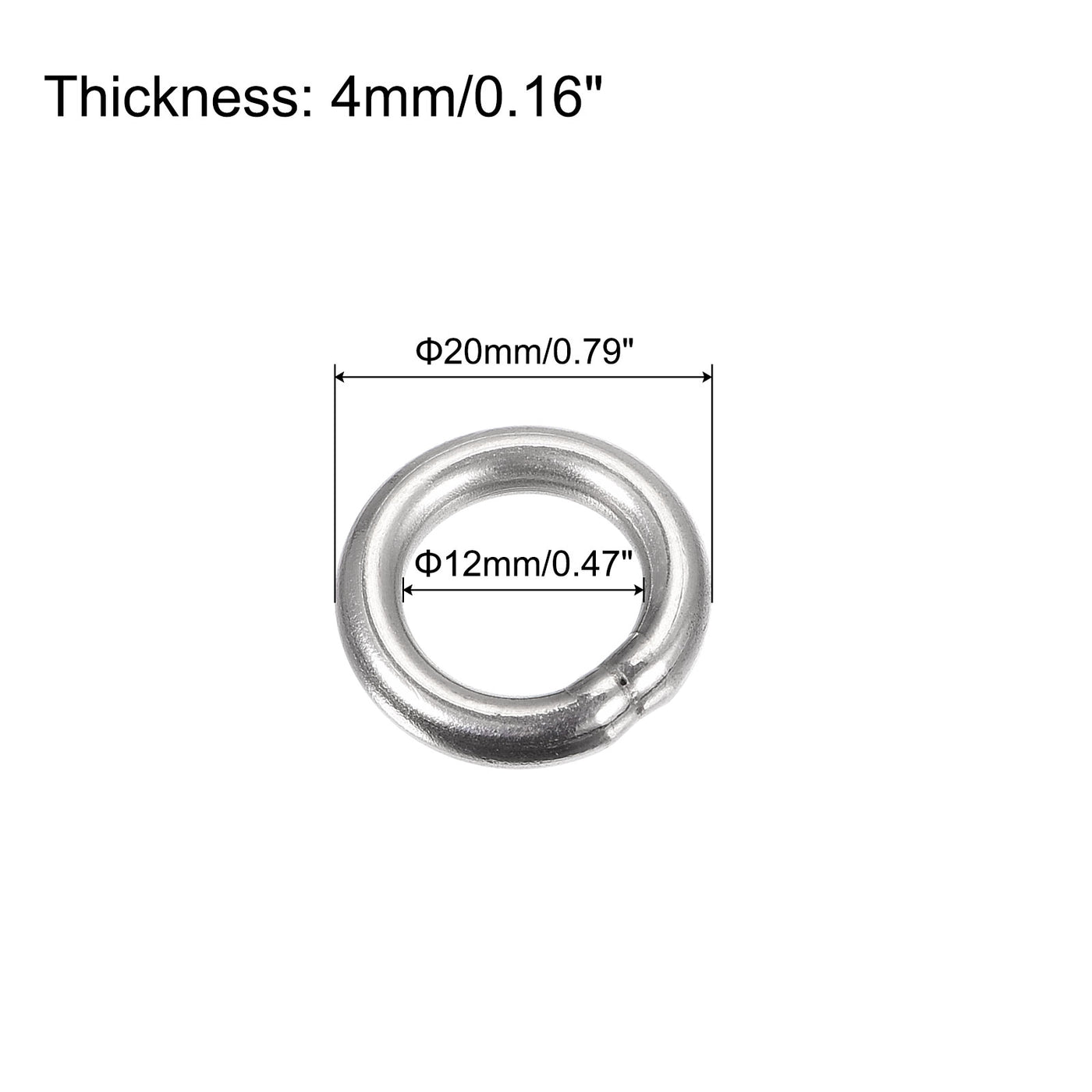 uxcell Uxcell 304 Stainless Steel O Rings, Multi-Purpose Metal Welded O-rings Round Rings